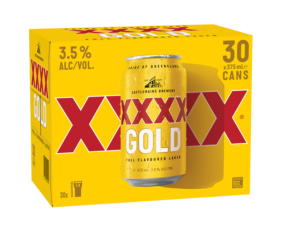 XXXX GOLD LAGER CAN 375ML 30PK