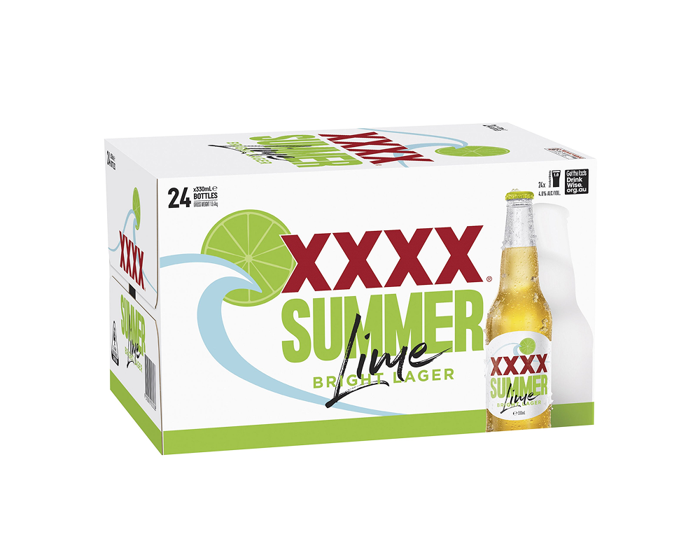 XXXX SUMMER BRIGHT LIME BT 330ML CTN
