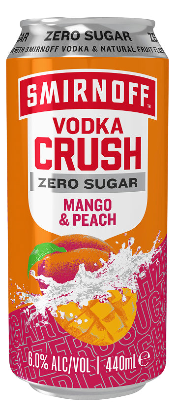 SMIRNOFF CRUSH PEACH MANGO 440ML 4PK