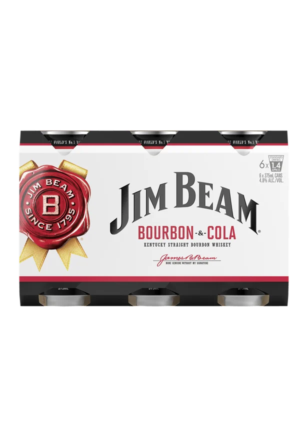 JIM BEAM WHITE COLA CAN 375ML 6PK