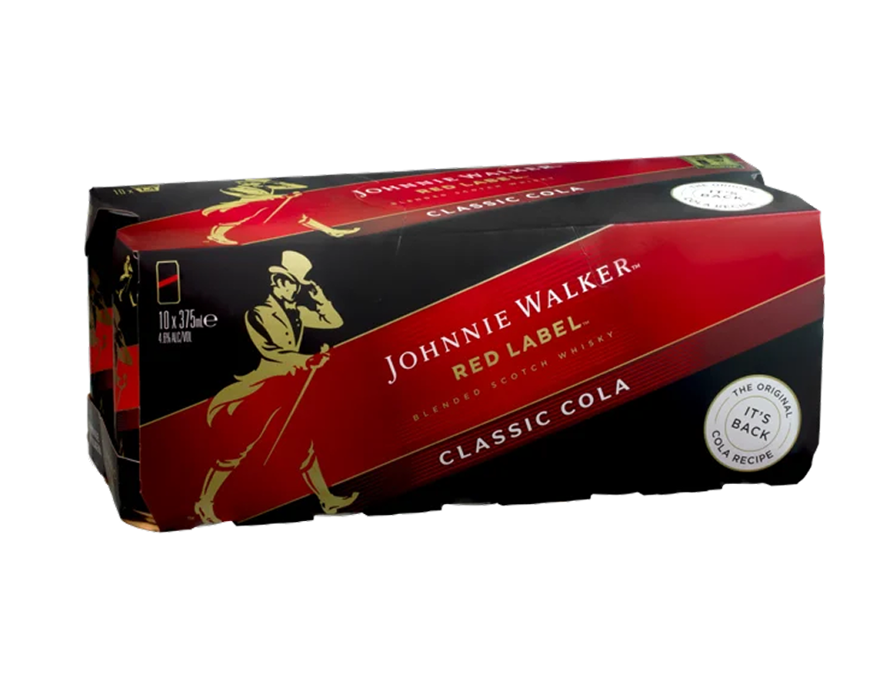 JOHNNIE WALKER RED COLA CAN 375ML 10PK