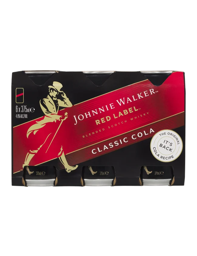 JOHNNIE WALKER RED COLA CAN 375ML 6PK