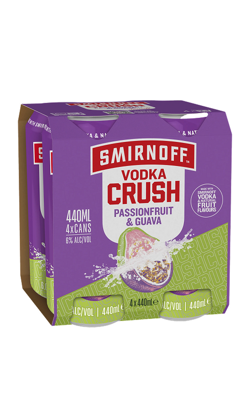 SMIRNOFF CRUSH PASSION GUAVA 440ML 4PK