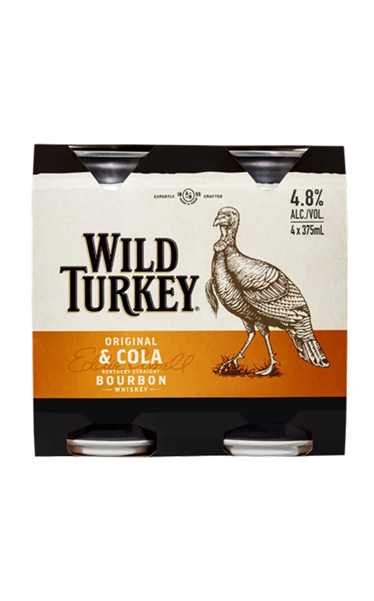 WILD TURKEY COLA CAN 375ML 4PK